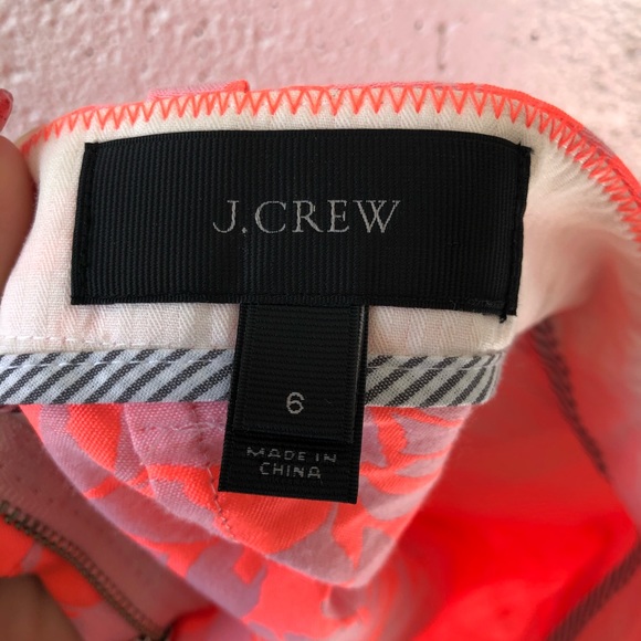 J Crew Neon Coral tap shorts sz: 6 - Picture 4 of 8